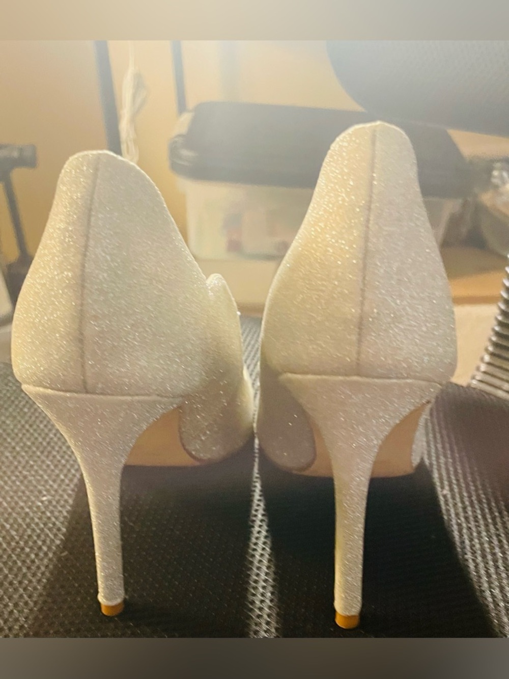 Nine West Sparkle Cream Pointed-Toe Pumps - Picture 4 of 7